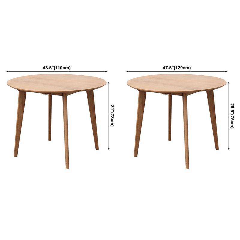 Contemporary Round Dining Room Table Oak Solid Wood Table for Home Use