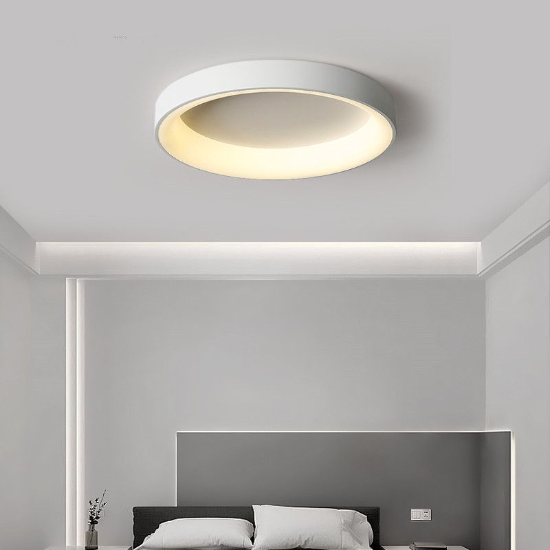 Single White Modernism LED Flush Mount Lighting Unique Ceiling Light for Bedroom