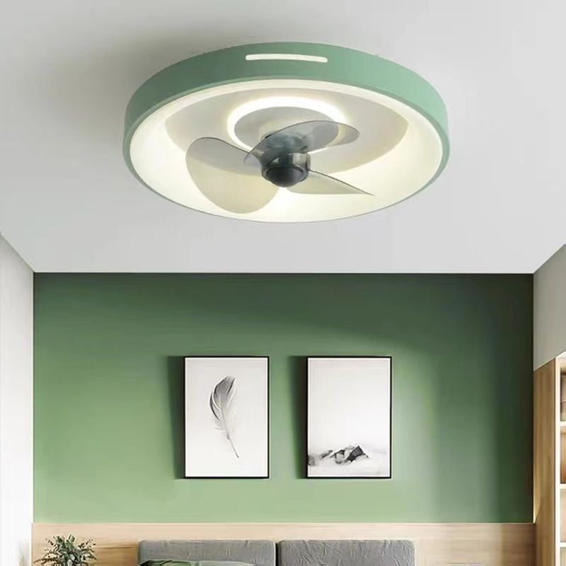 Modern Simple Ceiling Fan Lamp Circle Shape Ceiling Fan Light for Bedroom