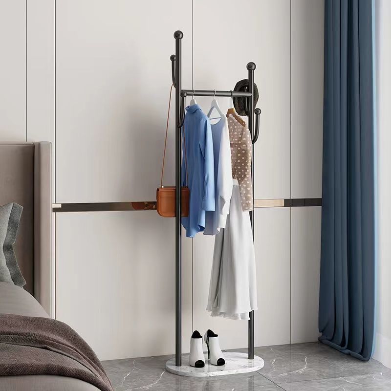 Modern Coat Rack Metal Hanger Basket Free Standing Coat Hanger