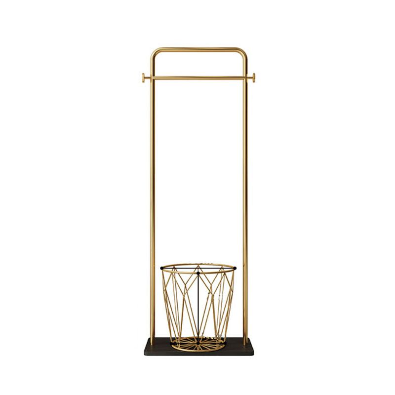 Entryway Hall Tree with Hooks and Shelf, Modern Metal Hall Stand in Gold