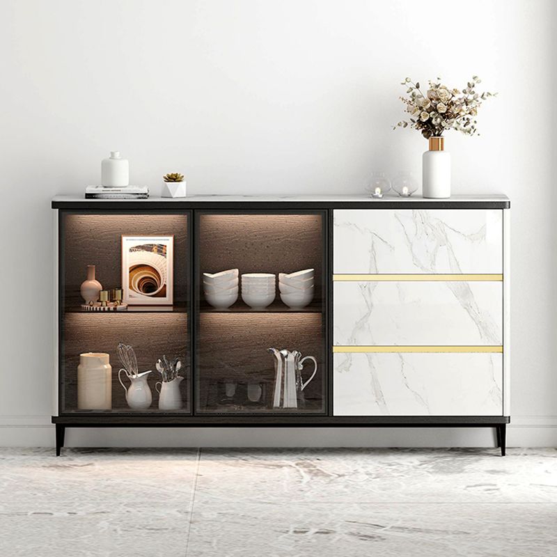 9.45"W Sideboard Contemporary Style Dining Server with 3 Drawers for Kitchen Dining Room