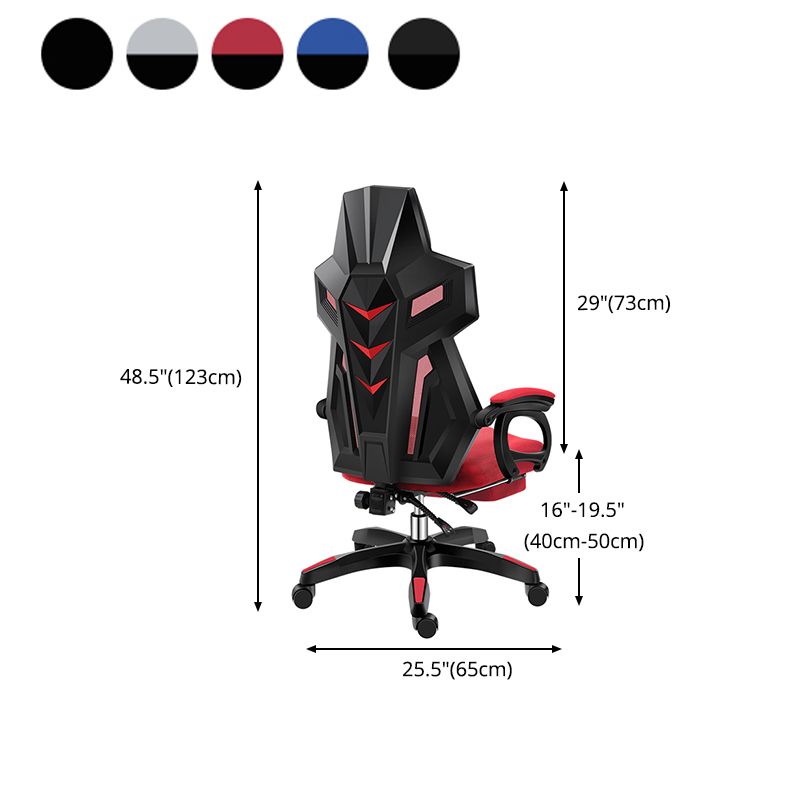 Black Nylon Frame Modern Gaming Chair Swivel Computer Desk Chair with Padded Arms