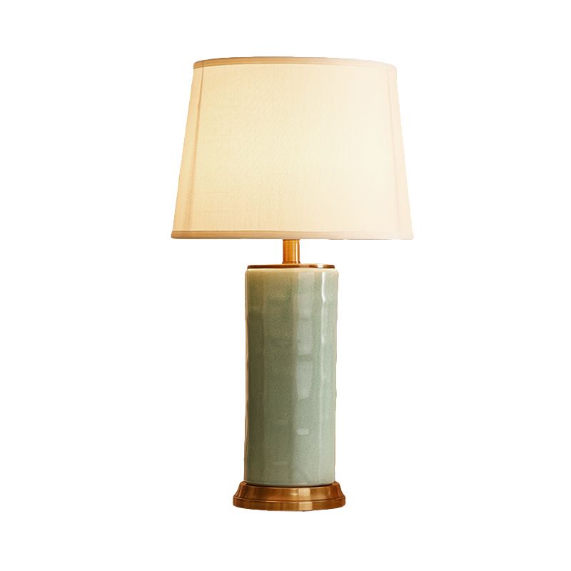 Contemporary 1 Head Task Lighting Green/Coffee Barrel Reading Book Light with Fabric Shade