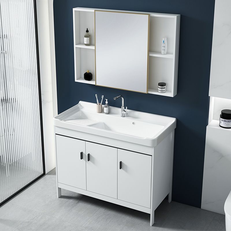 Gorgeous Metal Vanity Cabinet Freestanding Standard Open Console with Sink Set