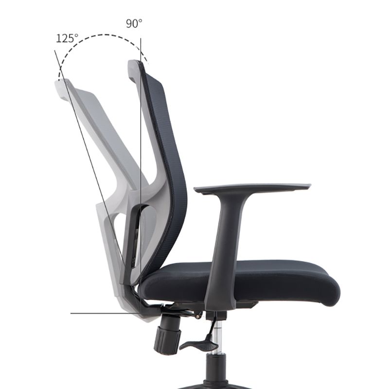 Fixed Arms Modern Office Chair Mid-Back Adjustable Seat Height Desk Chair