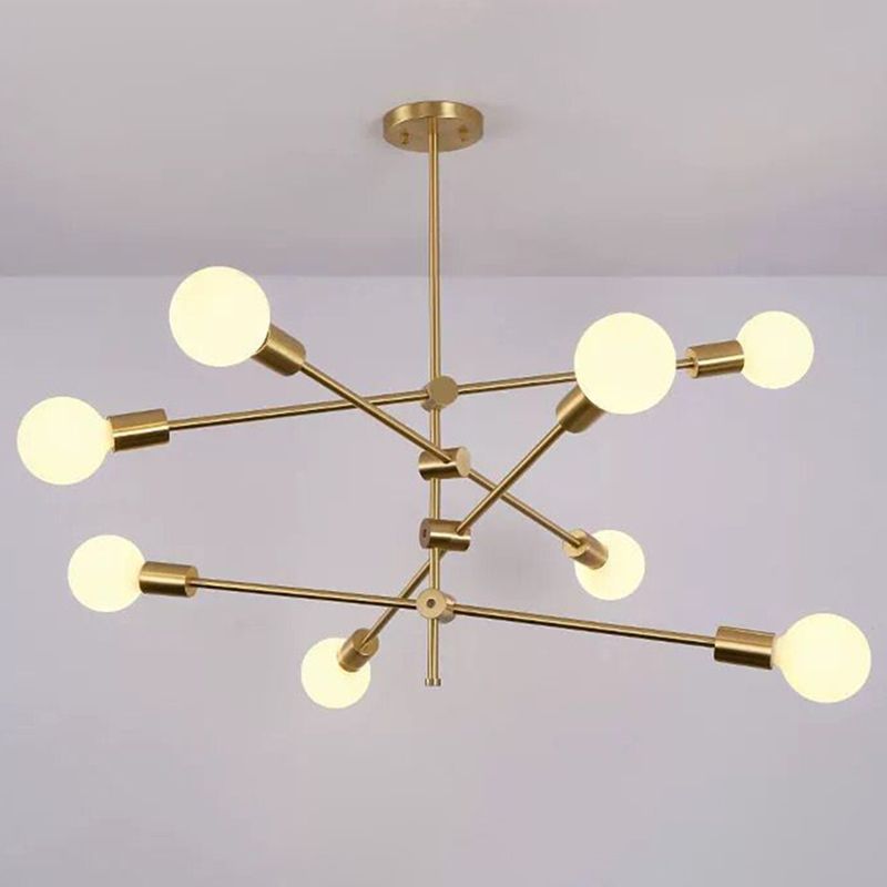 Molecular Metal Chandelier Lighting Industrial Exposed Bulb Hanging Pendant Light for Living Room