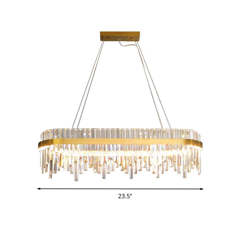 1-Tier Chandelier Lamp Modernist Crystal LED Gold Ceiling Pendant Light for Dining Room