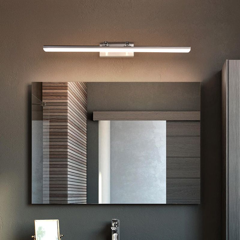 Linear Modern Vanity Light Metal Single Light LED Mirror Light for Bathroom