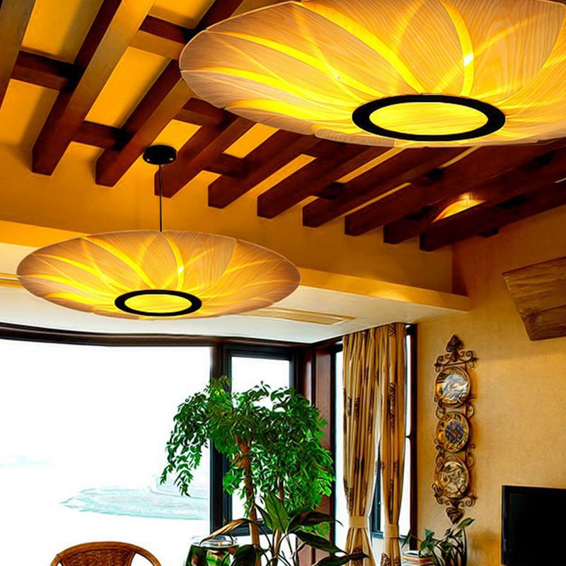 Lampada sospensione del soffitto del ristorante pianta in legno Apparecchio di illuminazione a sospensione decorativa