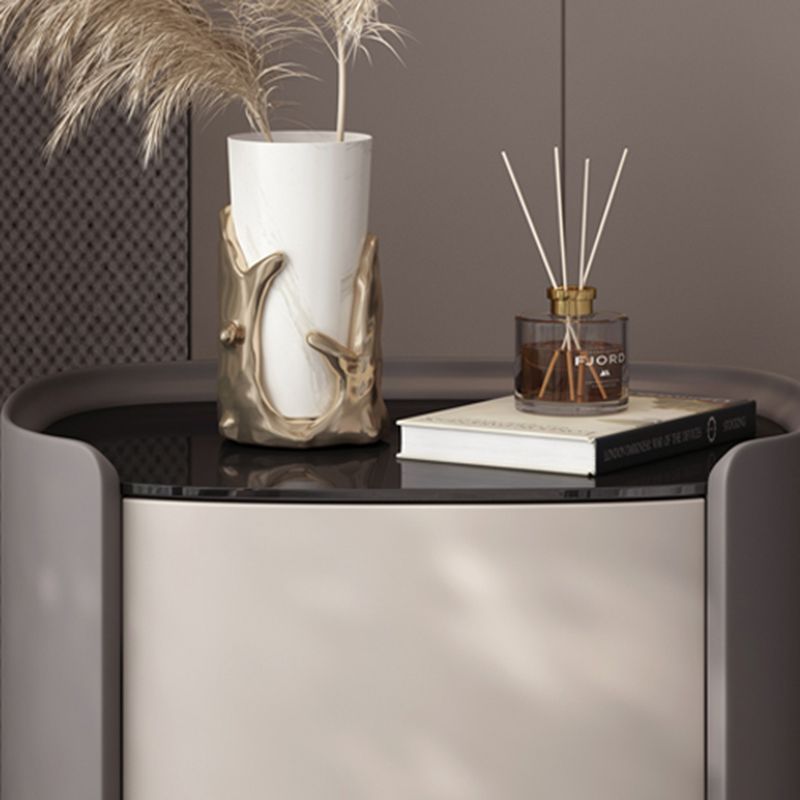 Modern Accent Table Nightstand Antique Finish Bed Nightstand with Drawers