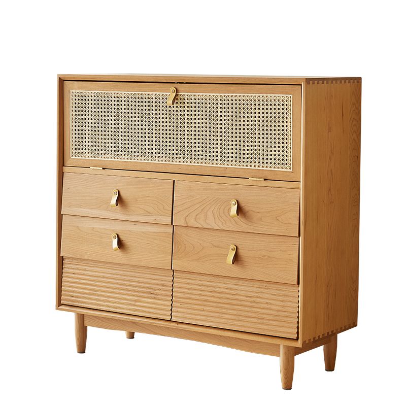 Nordic Style Cherry Wood Storage Sideboard Cabinet with Drawers
