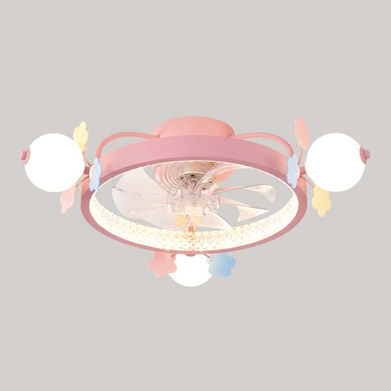 Ventilateur de plafond circulaire macaron Semi-plafond de lumière