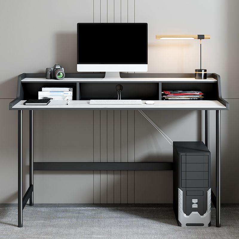 Modern Style Black Office Task Desk Rectangular Shape Writing Desk with 4 Legs