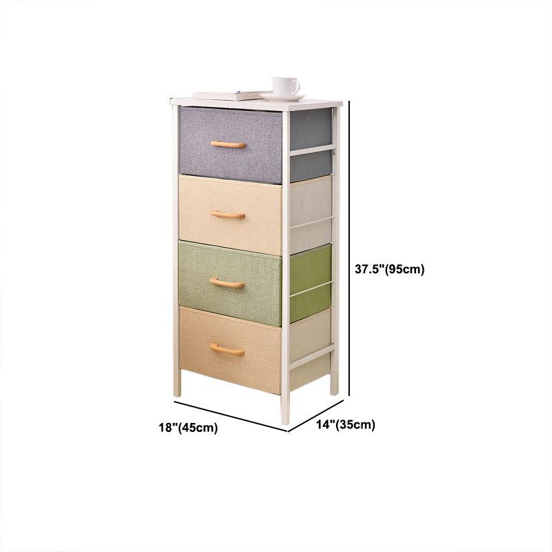 Contemporary Storage Chest Fabric Bins Chest with Drawers for Home/Office