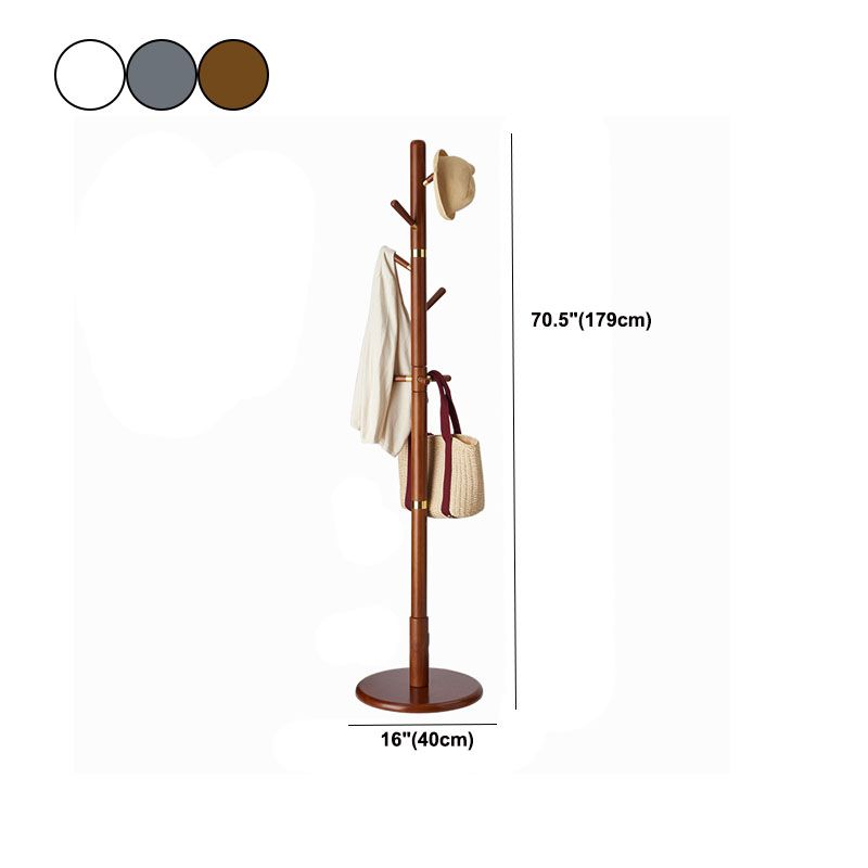 Contemporary Hall Stand Oak Wood Free Hooks Included Standing Entryway Kit