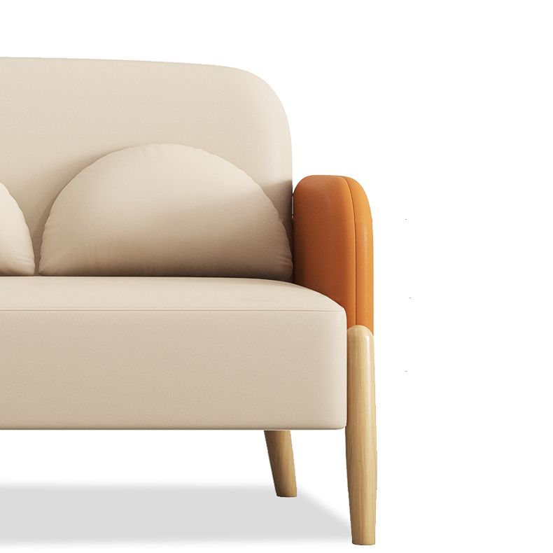 Ultra-Modern 3-seater Sofa with Square Arm and 4 Wooden Legs