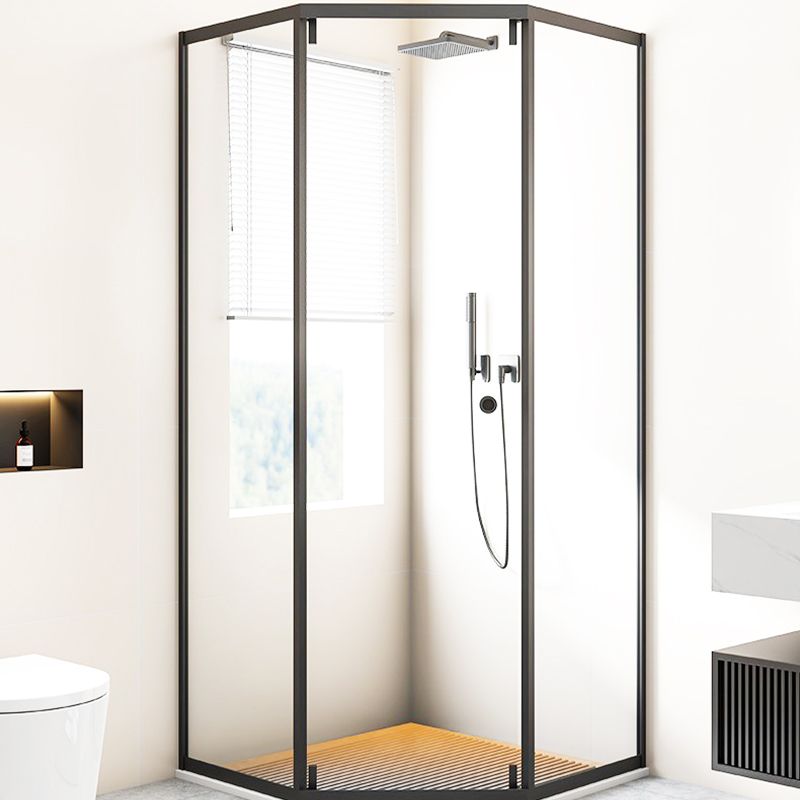 Corner Framed Shower Kit Neo-Angle Tempered Glass Shower Kit