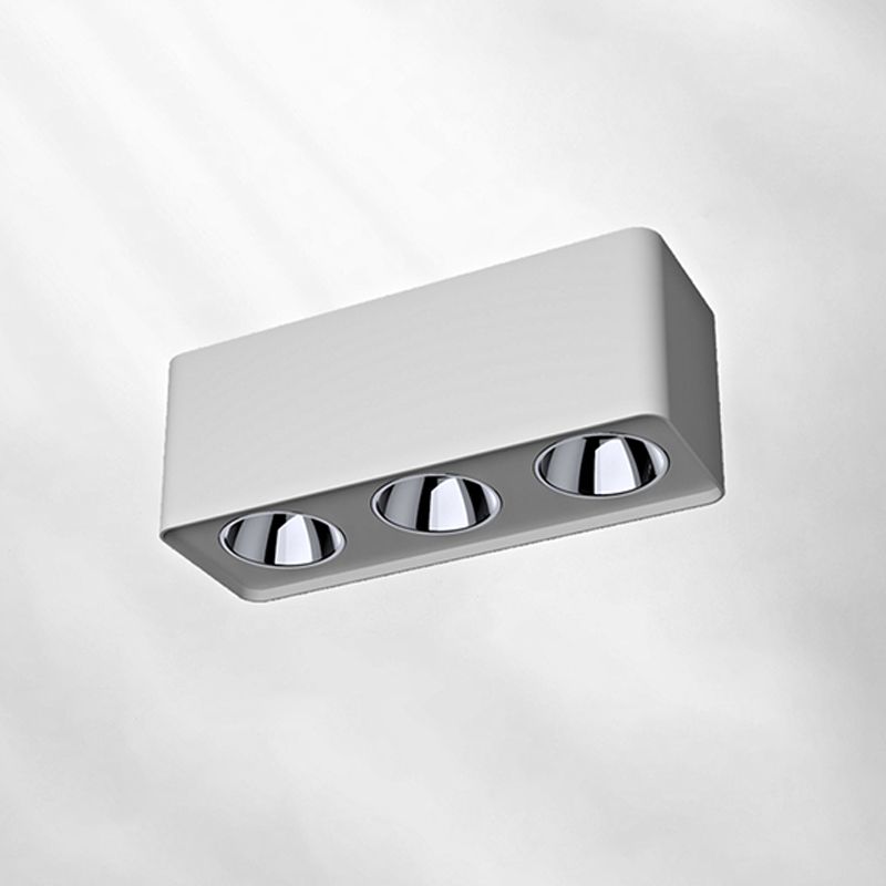 Aluminum LED Flush Mount Modern Rectangle Ceiling Flush in White