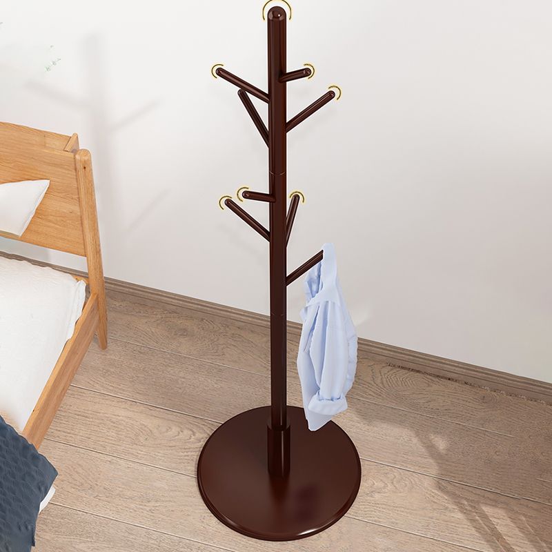 Coastal Entryway Kit,Hall Tree with 8 Hooks in Brown-Engineered Wood