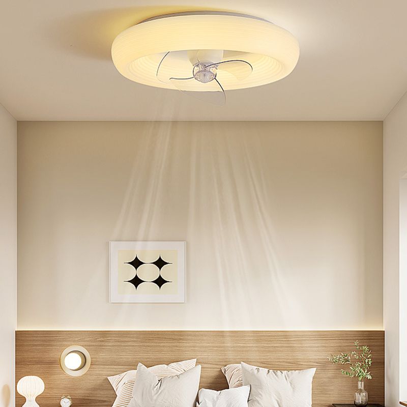 Modern White Single Ceiling Fan Lamp LED Ceiling Fan Light with Acrylic