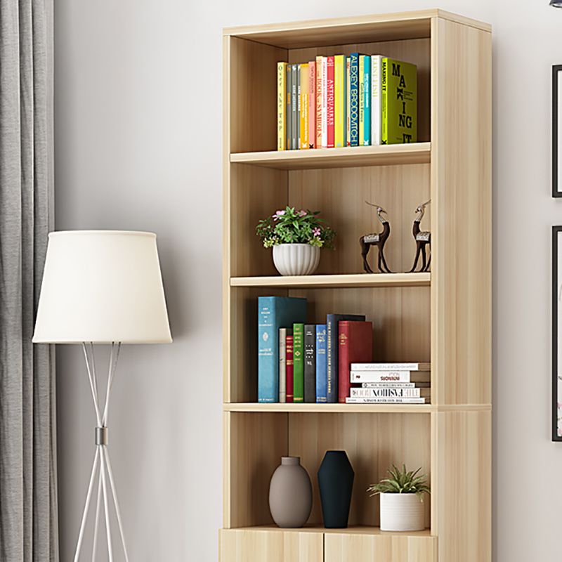 Manufactured Wood Standard Bookshelf Contemporary Closed Back Vertical Bookshelf