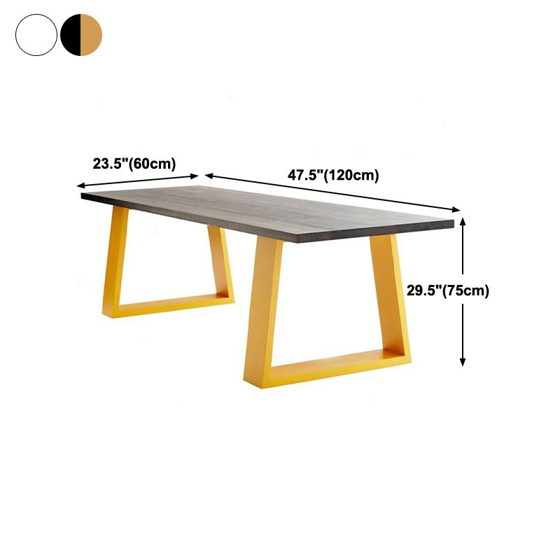 Industrial Pine Wood Top Office Desk Rectangular Desk with Metal Sled