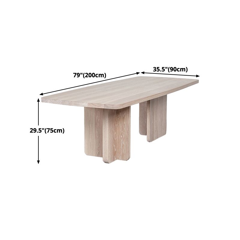 Contemporary Rectangle Table Solid Wood Top Dining Table for Home