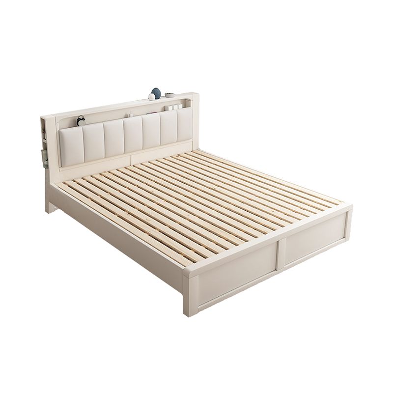 Modern & Contemporary Standard Bed Solid Wood Bed Frame with Headboard