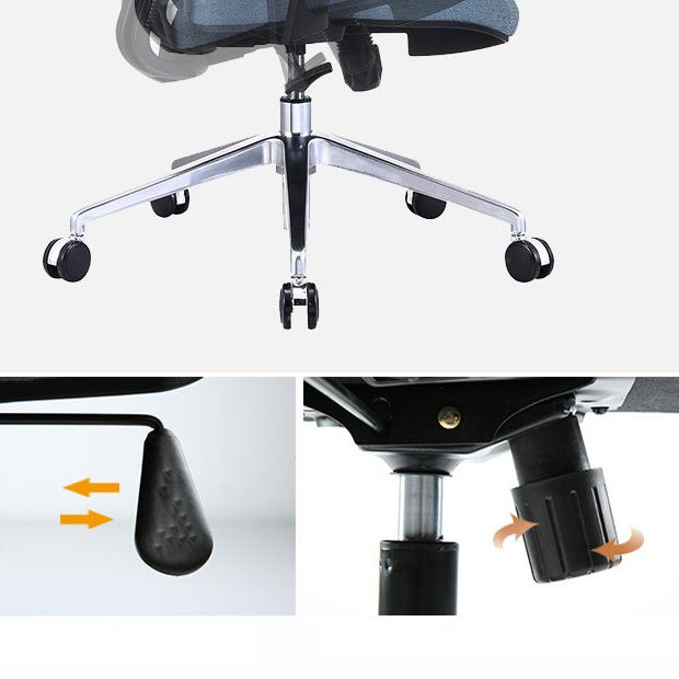 Contemporary Arm Chair Fixed Arms Mid-back Lumbar Support Office Chair