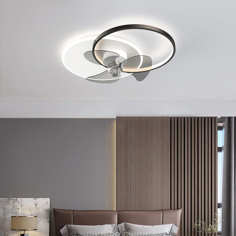 Metal Fan Ceiling Lights Modern Style Multi Lights Flush Mount Lamp for Bedroom