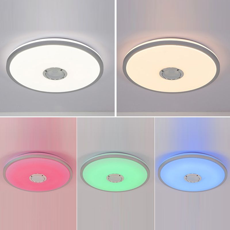 Plastic Circle Ceiling Mounted Fixture Modern LED Bluetooth Ceiling Light