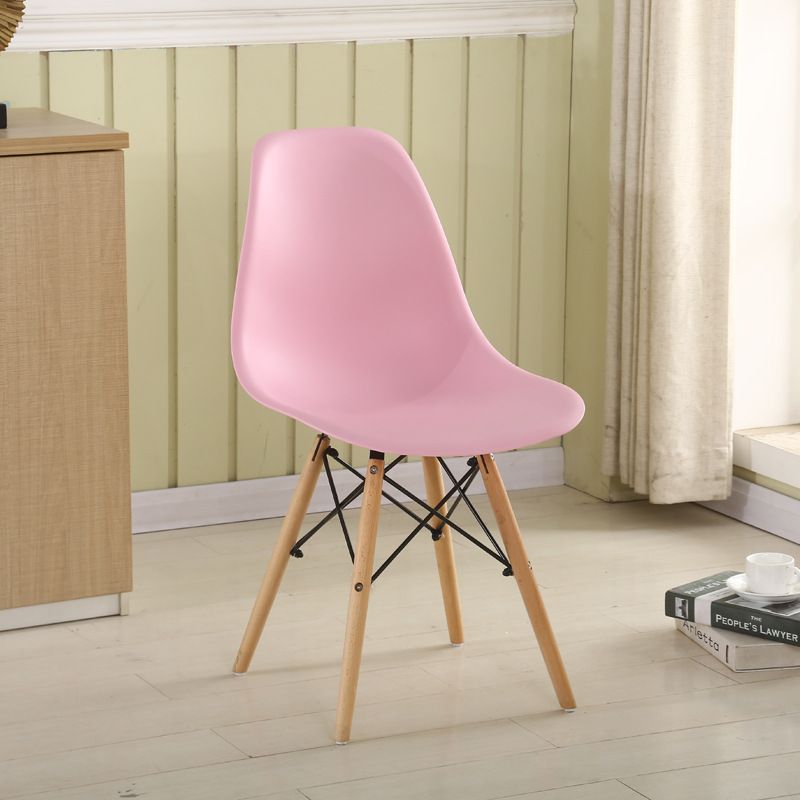 Wood Scandinavian Kitchen Dining Room Chair Solid Back Dining Side Chair