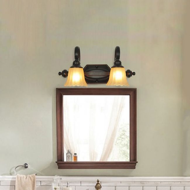 Multi Lights Mirror Front Light Simple Vanity Light with Glass Shade for Bathroom