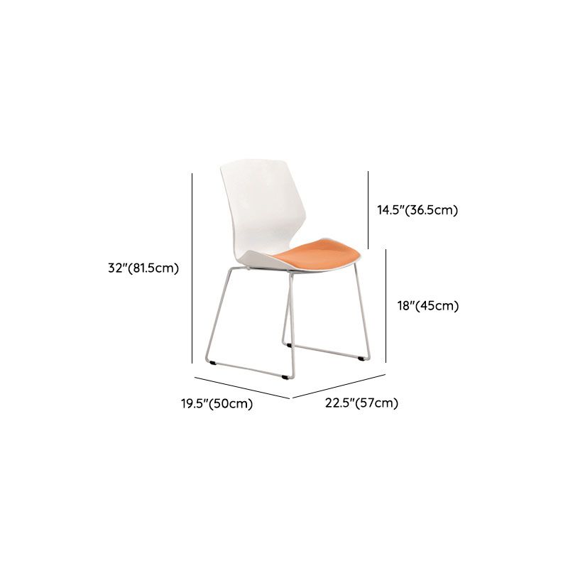 Contemporary No Arm Task Chair Orange Conference Chair for Office