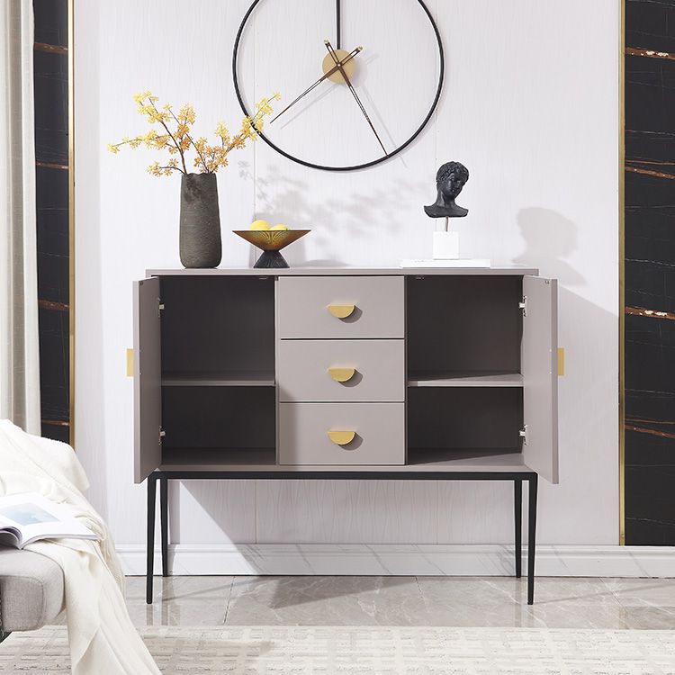 Glam Sideboard Adjustable Shelving Wood Side Board with Cabinets and Drawers