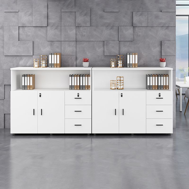 Wood Filing Cabinet Contemporary File Cabinet with Lock and Roll-out Shelves