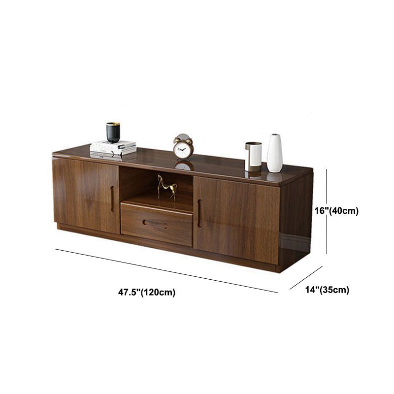 Traditional TV Stand 13.78" D Wooden TV Console with Drawers and 2-Door