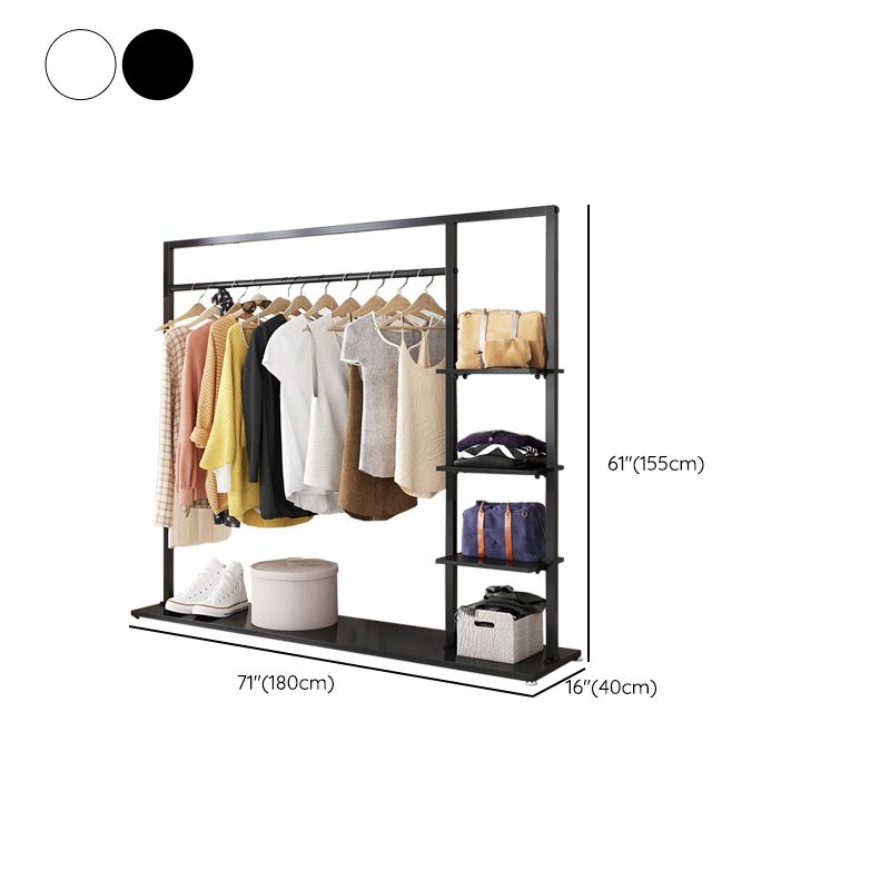 Modern Style Coat Rack Multilayer Shelves Metallic Free Standing Coat Rack