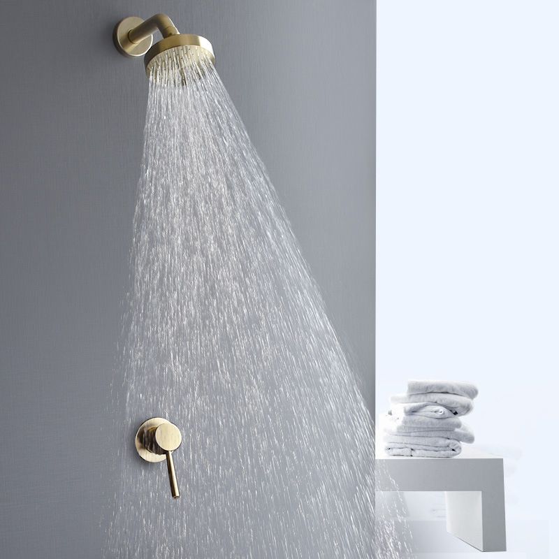 Stainless Steel Shower Combo Round Fixed Shower Head with Shower Arm