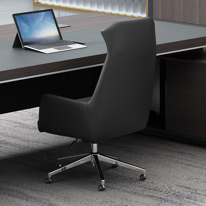 Modern Armless Managers Chair Height-adjustable Office Chair with Wheels