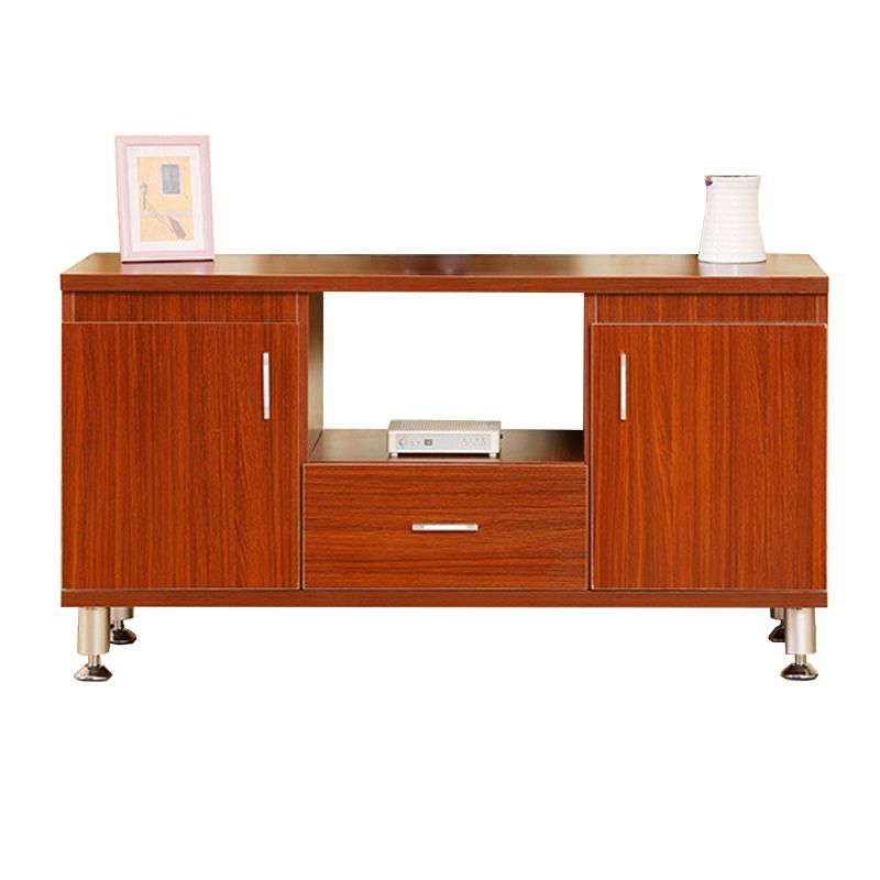 Scandinavian Style Wood TV Stand Open Storage TV Console with Shelves