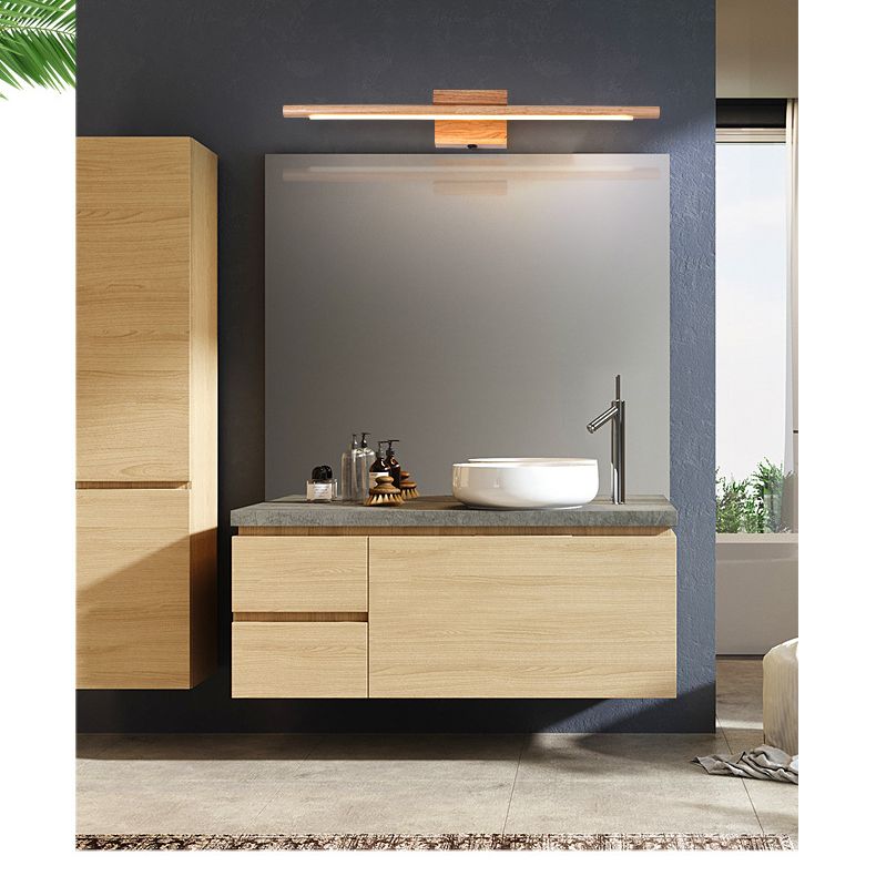 Iluminación de pared LED de madera Simplicidad de tocador Luces de pared para el baño