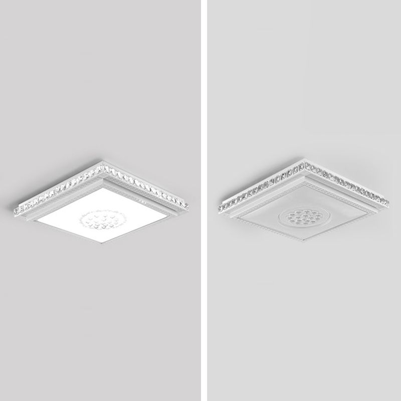 1 Light Geometric Flush Ceiling Light Minimal Crystal Flush Mount Fixture