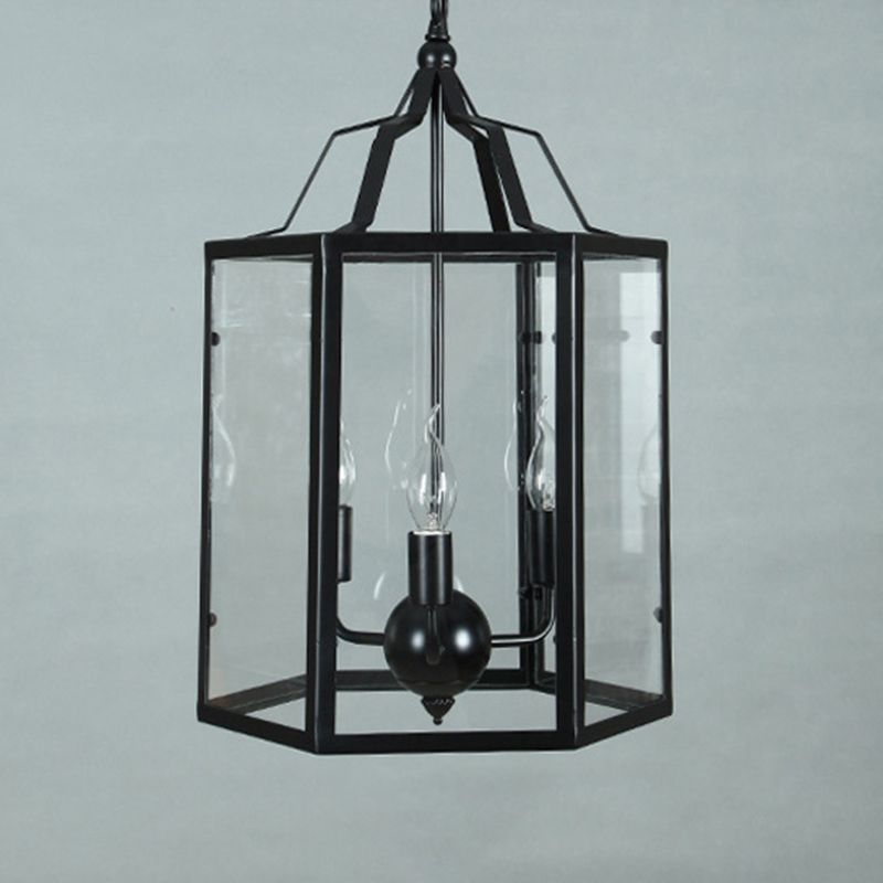 Candle Ceiling Hanging Light Fixture with Glass Shade for Dining Room Living Room