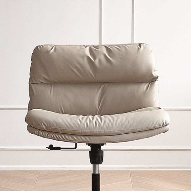 Contemporary Tufted Swivel Chair Faux Leather Low-Back Desk Chair