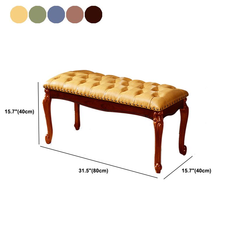 Rectangle 15.7" Wide Entryway Bench Traditional Upholstered Seating Bench with Nailheads