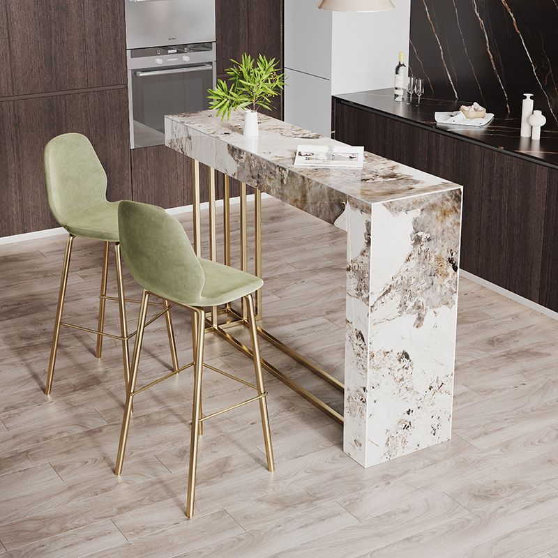 Contemporary Style Rectangle Bar Counter Table Sintered Stone Dining Table for Kitchen