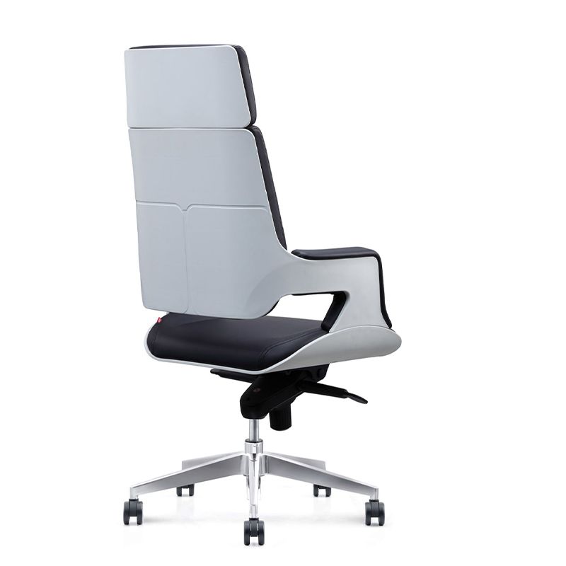 Modern Armless Slide Office Chair Leather Adjustable Seat Height Desk Chair with Wheels