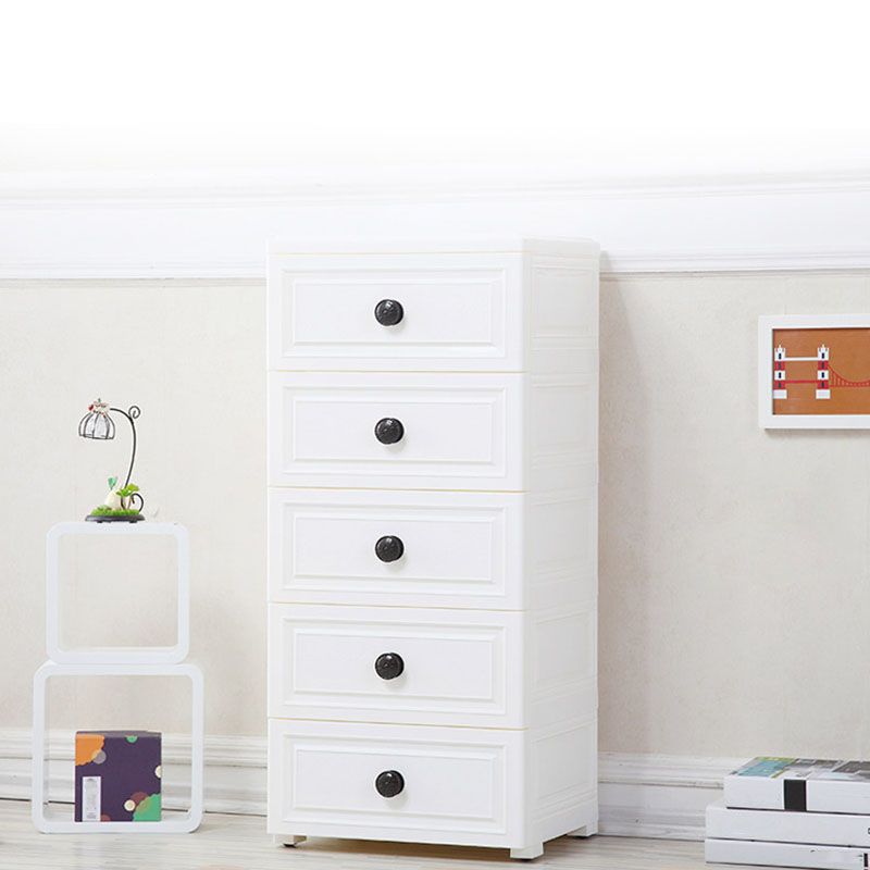 Scandinavian Kids Dressers Plastic Vertical Kids Furniture with Drawers for Bedroom